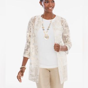 Chico's Travelers Collection  Hatchmark Women’s Jacket